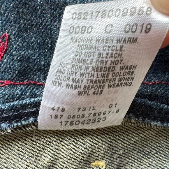 Rare LEVI'S RED COLLECTION (2005) 100% Cotton Denim Jeans Size 13M (33" waist) - Picture 7 of 15